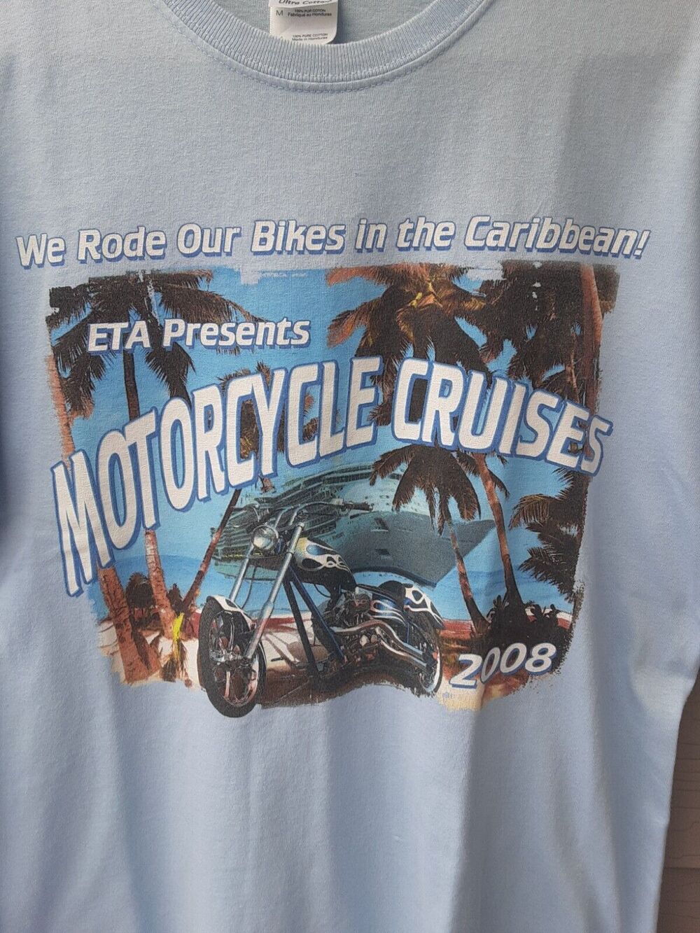 2008 Motorcycle Cruises M Blue Gildan T Shirt